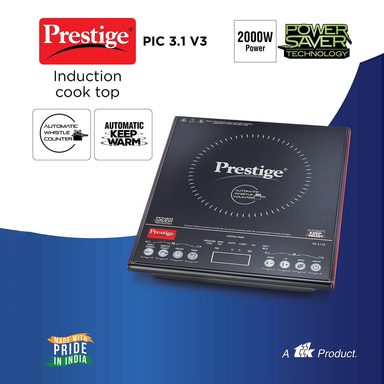 Prestige PIC 3.1 V3 2000 Watts Induction Cooktop
